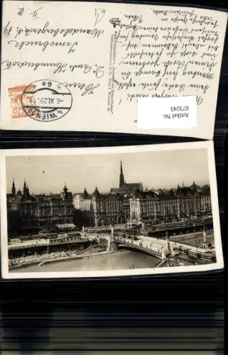 673243,Foto Ak Wien Vienna Innere Stadt Kai Schwedenbrücke Brücke