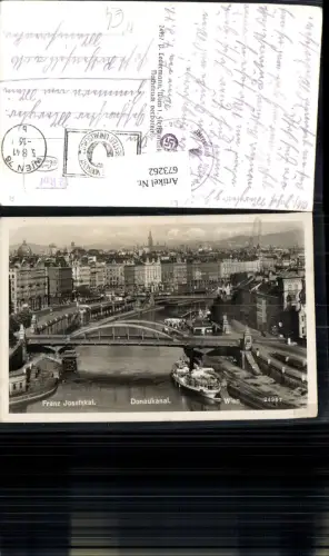 673262,Foto Ak Wien Vienna Innere Stadt Franz Josefskai Donaukanal Brücke Feldpost