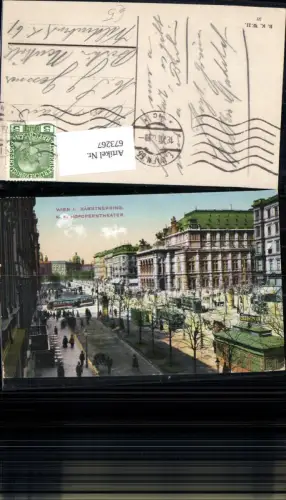 673267,Wien Vienna Innere Stadt Kärntnerring K.K. Hofoperntheater Oper Straßenbahn