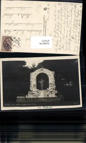 673273,Foto Ak Wien Vienna Innere Stadt Johann-Strauss-Denkmal pub Kilophot 27180
