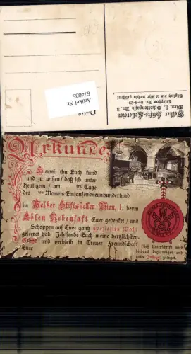 674085,Urkunden AK Melker Stiftskeller Wappen Siegel in Wien Schottengasse 3