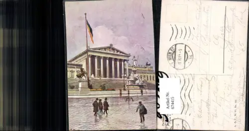 674415,Künstler AK R. Preuss Wien Parlament