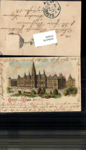 674450,Lithographie Wien Rathaus