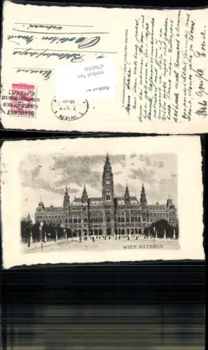 676050,Radierung Wien Rathaus