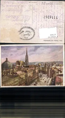 677829 Künstler AK Wien Graben Stephansdom Wien Nachbargauer 114