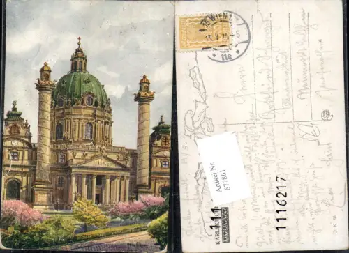 677861 Künstler AK Lippay Wien Karlskirche pub Kilophot 65