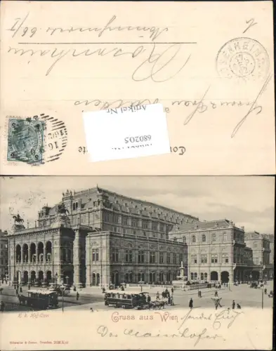 680205 Wien Oper Hofoper Pferdetram Tram Tramway pub Römmler e Jonas 2026 Kor