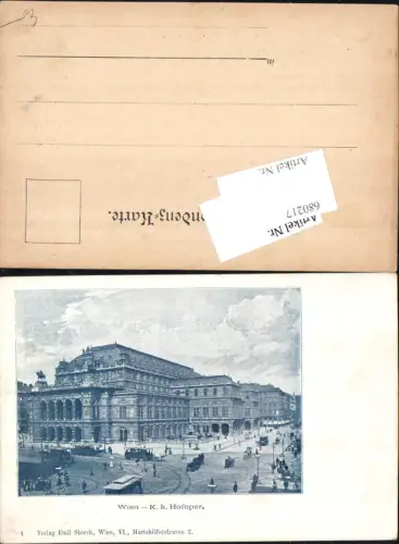 680217 Wien Oper Hofoper Tram Tramway pub Emil Storch 4