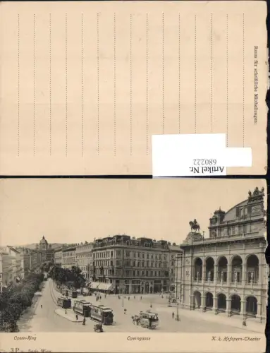 680222 Wien Oper Hofoper Operngasse Pferdetram Tram Straßenbahn