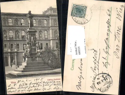680225 Wien Schiller Denkmal pub Grünspann A.