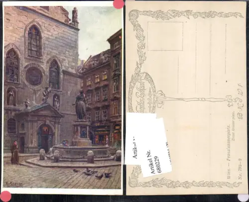 680229 Künstler AK Ernst Graner Wien Franziskanerplatz pub B.K.W.I. 792-2