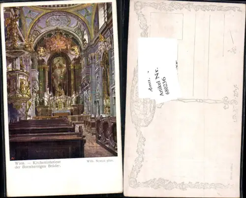 680236 Künstler AK Wilhelm Nowak Wien Kircheninterieur Barmherzigen Brüder