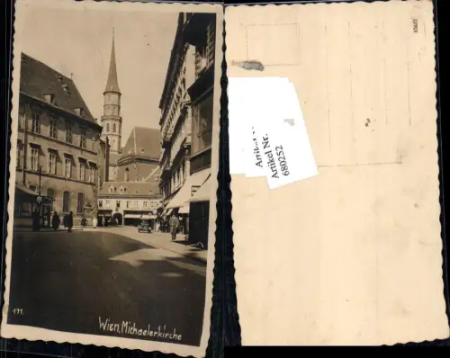 680252 Foto-AK Wien Michaelerkirche Auto