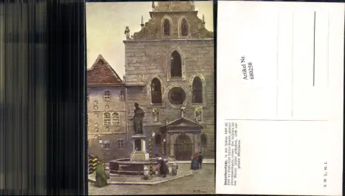 680258 Künstler AK R. Preuss Wien Franziskanerkirche