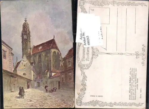 680263 Künstler AK R. Preuss Wien Kirche Maria am Gestade pub B.K.W.I. 789/7