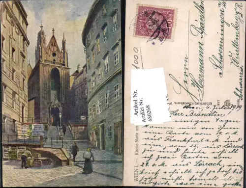 680268 Künstler AK R. Preuss Wien Kirche Maria am Gestade pub Kilophot 30133