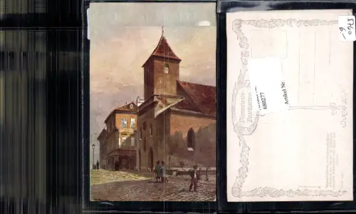 680277 Künstler AK R. Preuss Wien Ruprechtskirche pub B.K.W.I. 858/2