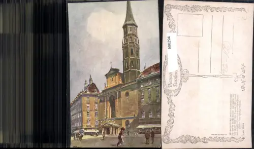 680294 Künstler AK R. Preuss Wien Michaelerkirche pub B.K.W.I. 858/6