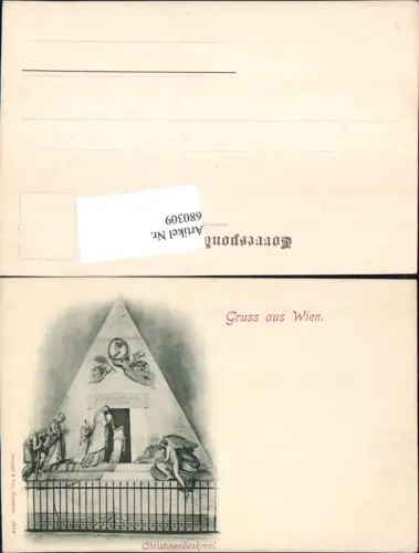 680309 Gruss aus Wien Canova Christinen Denkmal pub Stengel e Co. 4516