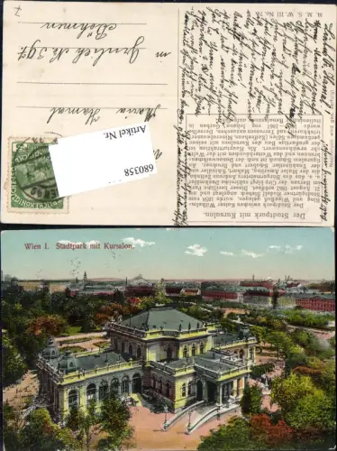 680358 Wien Stadtpark m. Kursalon n. Grulich Böhmen