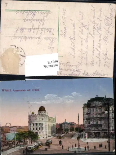 680373 Wien Aspernplatz Urania Straßenbahn n. Grumberg Nord-Mähren Podlesi