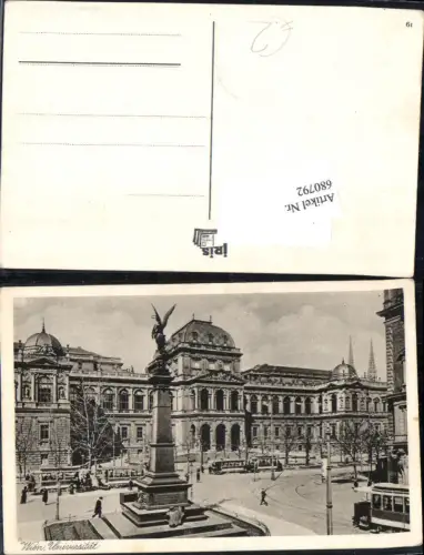 680792 Wien Universität Liebenberg Denkmal Straßenbahn