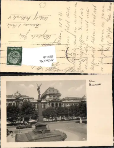 680810 Wien Universität Liebenberg Denkmal Bus Autobus Wiener Rundfahrten