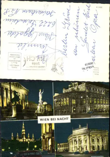 680819 Wien bei Nacht Oper Rathaus Parlament Burgtheater Theater