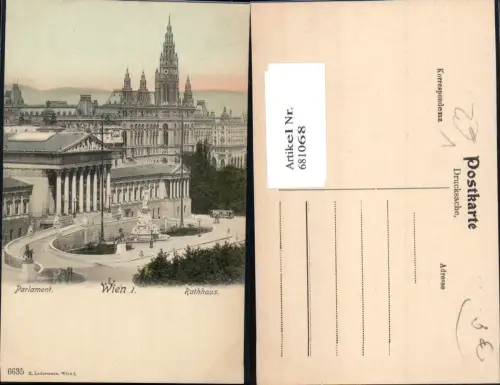 681068 Wien Innere Stadt Rathaus m. Parlament pub Ledermann 6635
