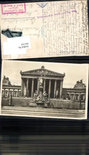 681163 Wien Innere Stadt Parlament Franzensring Luftpost befördert Osnabrück