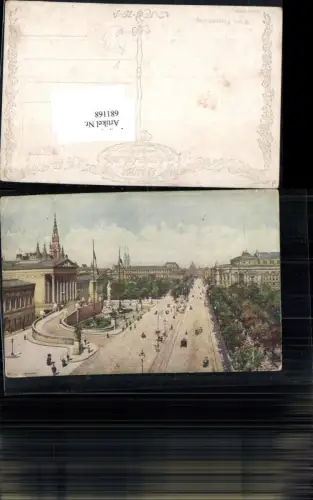 681168 Künstler AK Richard Moser Wien Innere Stadt Parlament Franzensring B.K.W.I. 433/6