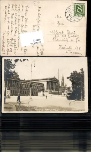 681172 Foto-AK Wien Innere Stadt Parlament Franzensring Straßenansicht