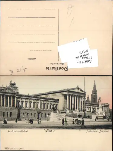 681179 Wien Innere Stadt Parlament Franzensring Brunnen pub Ledermann 5496