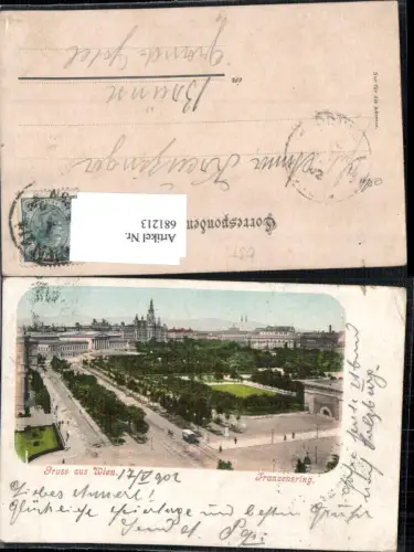 681213 Gruss aus Wien Innere Stadt Parlament Franzensring 1902