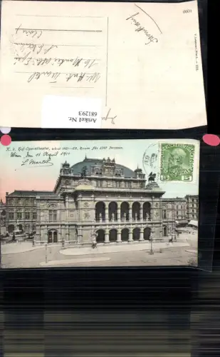 681293 Wien Hofoper Hofoperntheater Staatsoper Oper Straßenbahn pub Ledermann 8090