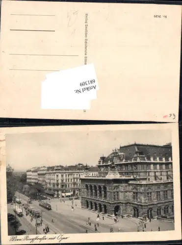 681309 Wien Hofoper Hofoperntheater Staatsoper Oper Straßenbahn