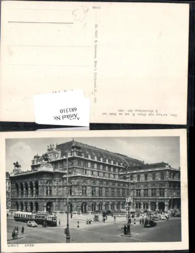 681310 Wien Hofoper Hofoperntheater Staatsoper Oper Straßenbahn Uhr Ampel Ledermann 50227