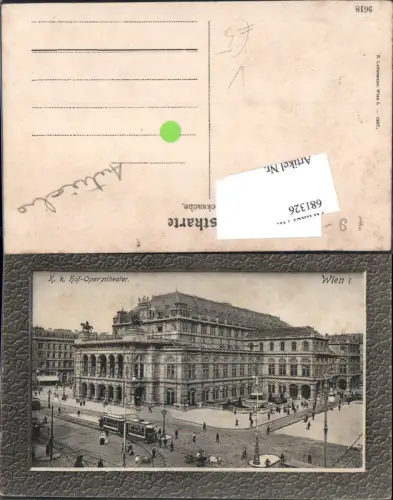 681326 Passepartout AK Wien Hofoper Hofoperntheater Staatsoper Oper Ledermann 9618