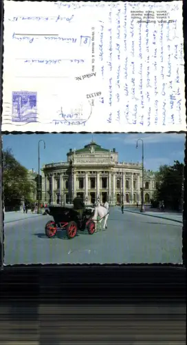 681332 Wien Burgtheater Theater Fiaker Pferd Kutsche n. Pasing München