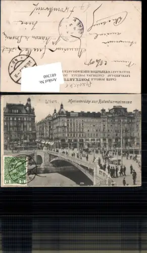 681360 Wien Kai Donaukanal Marienbrücke Brücke Rotenturmstraße 1908