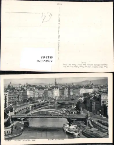 681368 Wien Kai Donaukanal Dampfer Dampfschiff Brücke