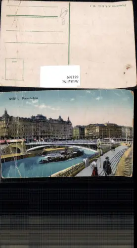 681369 Wien Kai Donaukanal Dampfer Dampfschiff Brücke Marienbrücke