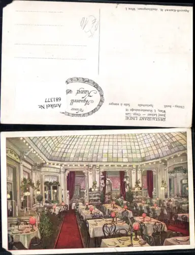 681377 Künstler AK Wien Restaurant Linde Rotenturmstraße