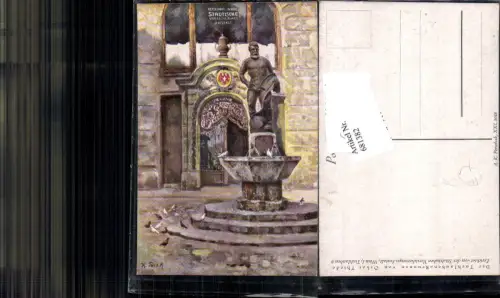 681382 Künstler AK K. Tucek Wien Tuchlauben Brunnen v. Oskar Thiede