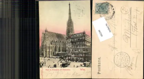 682240 Wien Stephansdom Stephanskirche Stock im Eisen Platz Pferdetram Tramway Tram