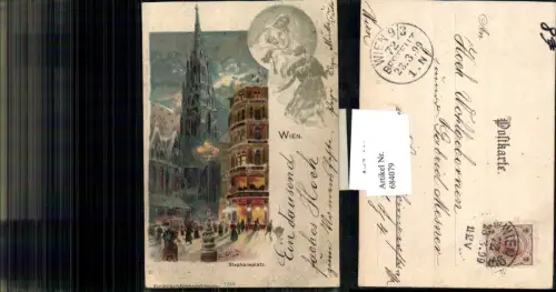 684079 Künstler Lithographie E. Czech Wien Stephansplatz Stephansdom pub Stücker 7248