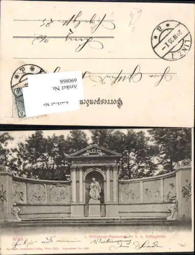 690868 Wien Innere Stadt Volksgarten Grillparzer Monument pub Sperling 1142