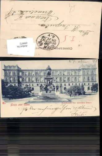 690872 Wien Innere Stadt Gruss aus Wien Academie der bildenden Künste Akademie 1898