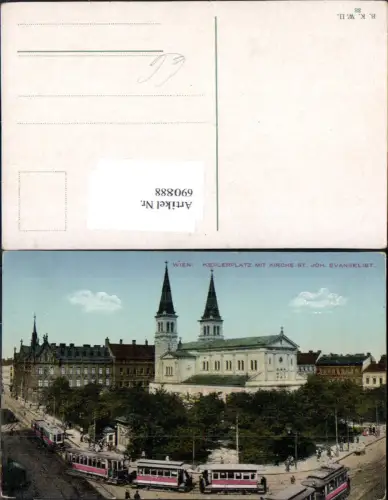 690888 Wien Innere Stadt Keplerplatz Kirche St. Johann Evangelist Straßenbahn Tram Tramway