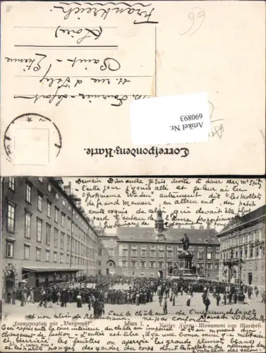 690893 Wien Innere Stadt Kaiser Franz Monument Burgmusik Burg Franzensplatz 1900